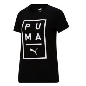 Puma Above The Bar Dry Cell Short Sleeve Tee, Black & White, Medium, New w tags!